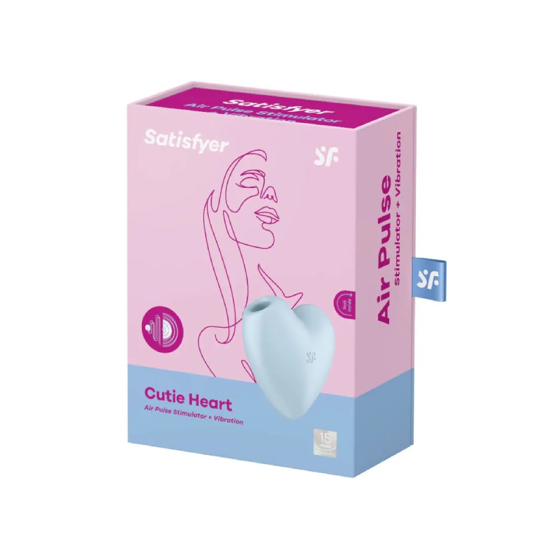 Бесконтактный вибростимулятор Cutie Heart Blue